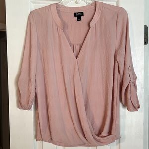 A.n.a pink 3/4 sleeve blouse, size S, light pink